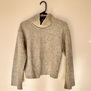 Zara Gray Cropped Turtleneck Sweater